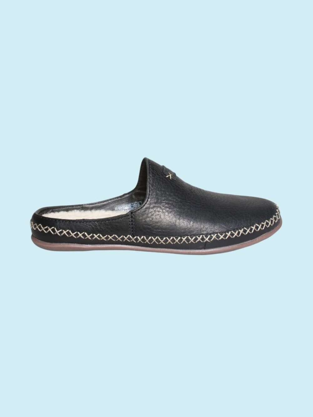UGG Tamara Leather Shearling Slippers Slip On Women's 7 Black Cabincore NWOB